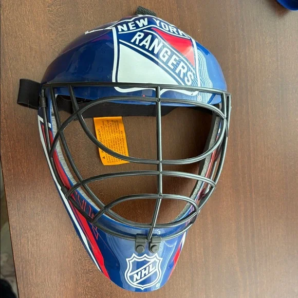 Like new! New York Rangers Kids Blue & Red Hockey Jersey and Mask - Picture 6 of 7